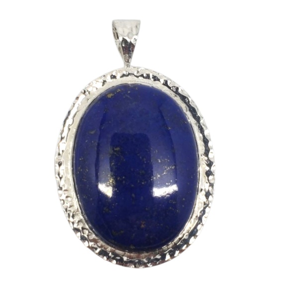 Sterling Silver Large Oval Lapis Lazuli Pendant #21221 - Picture 7 of 7